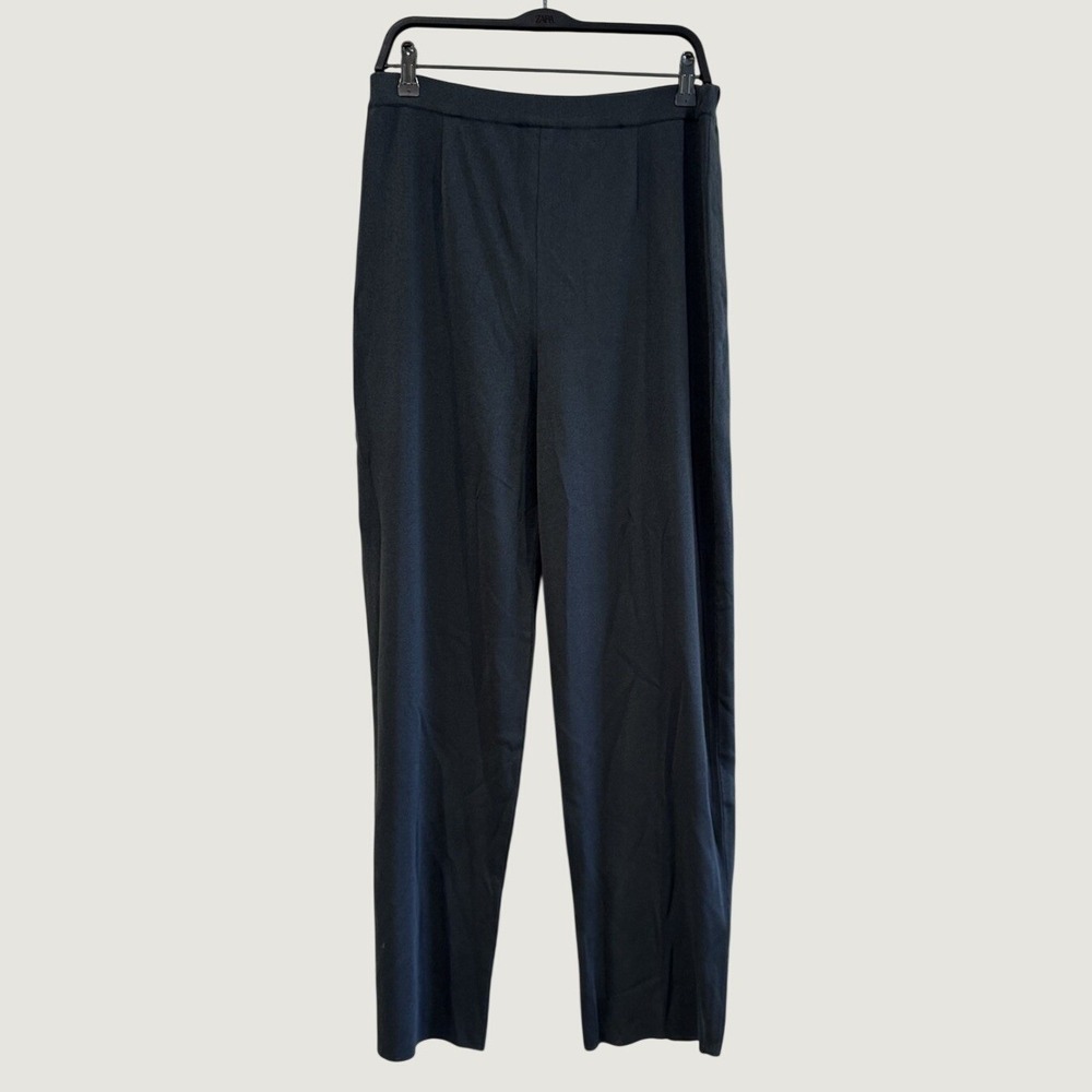 Misook Exclusively Women's Large Pants Stone Gray Pull On High Rise Work Career